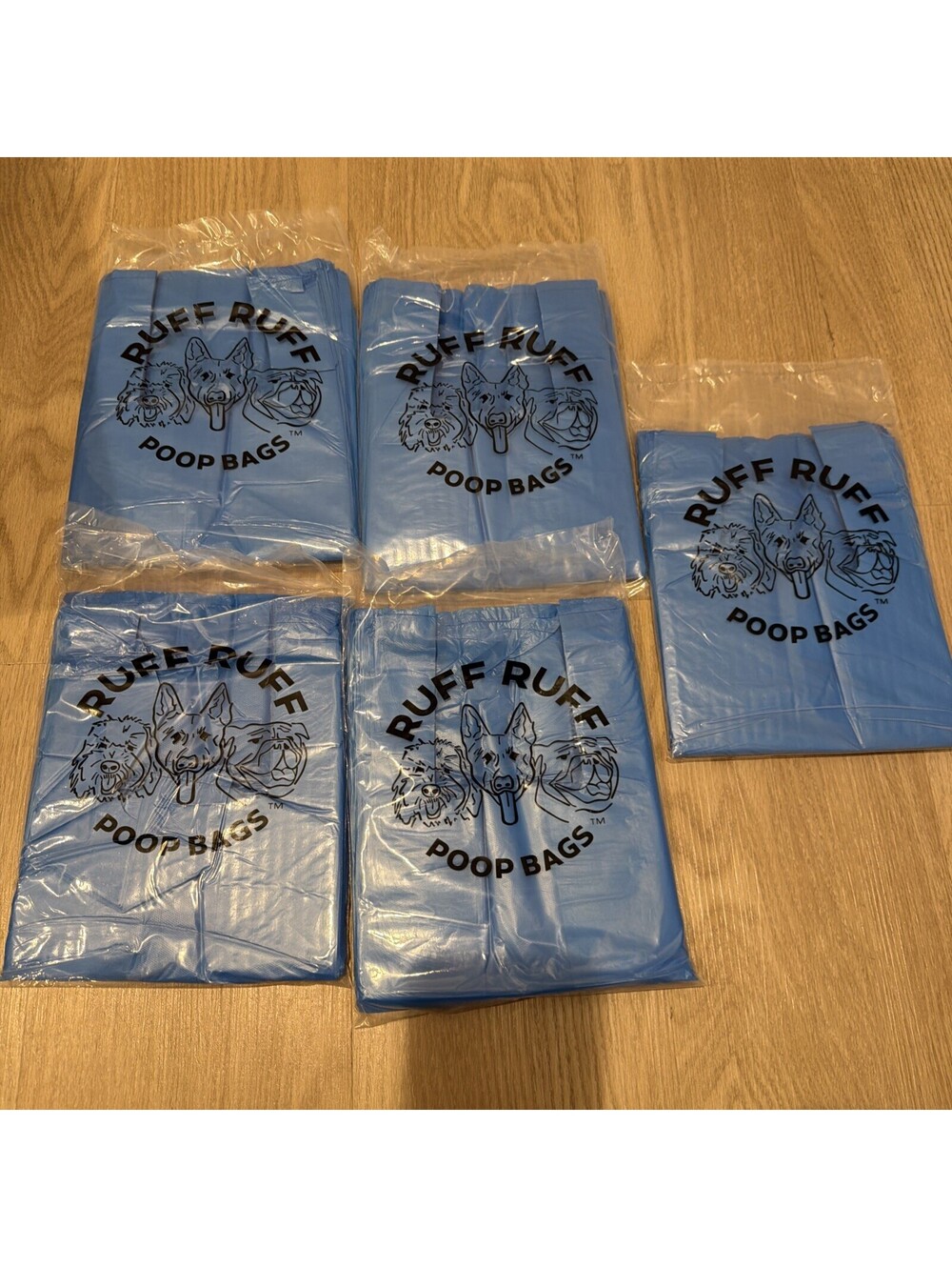 Ruff Ruff Poop Bags-Bullet Scented with Handles Lot of 5 Packs/300 Bags Total